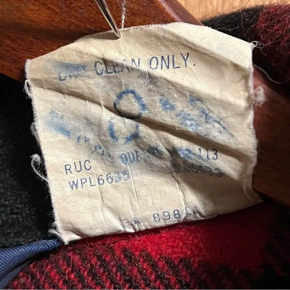 🦬Vintage 1950s/60s Woolrich Utility Field Hunting Jacket Black/Red Wool Check - Picture 8 of 9